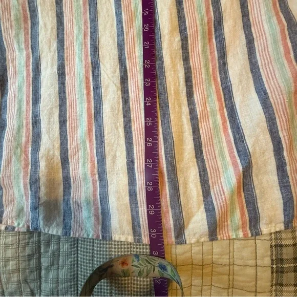 Crown & Ivy Linen Multicolor Striped Dress NWT Size M - Picture 8 of 9